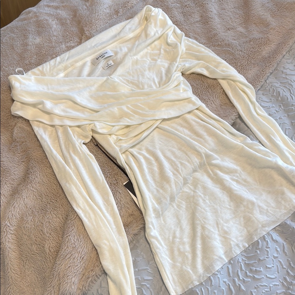 Aritzia Off-Shoulder Cream Top